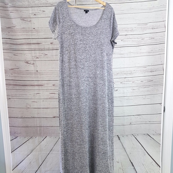torrid Dresses & Skirts - Torrid gray marled high slit knit maxi dress Sz 2